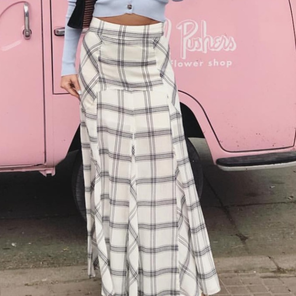 Free People Plaid Maxi Skirt